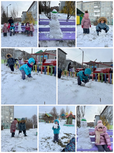 Снеговик из первого снега Снеговик из первого снега.